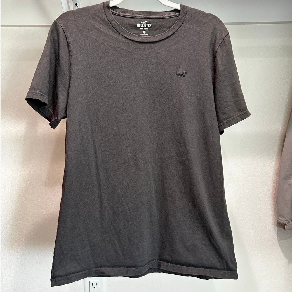 Hollister Men's‎ Teens T-Shirt Gray Size Medium 100% Cotton Short-Sleeve